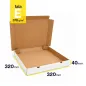 Karton na pizzę 320x320x40 biały fasonowy 3-warstwowy fala E 378g
