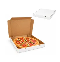 Karton na pizzę 320x320x40 biały fasonowy 3-warstwowy fala E 378g