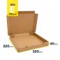 Karton na pizzę 320x320x40 szary fasonowy 3-warstwowy fala E 378g