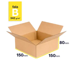 Karton 150x150x80 klapowy 3-warstwowy fala B 342g